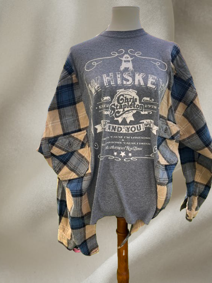 Blue / beige flannel